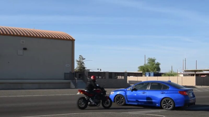 Car and Motorcycle Left-Turn Accident