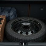 Spare tire in a car's trunk